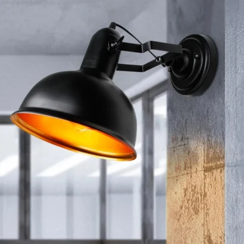 Applique Murale Style Industriel Noire
