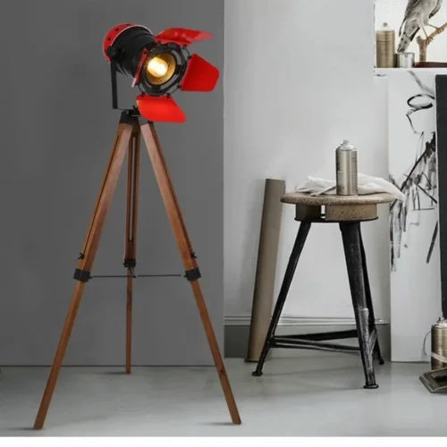 Lampadaire Industriel Bois Métal