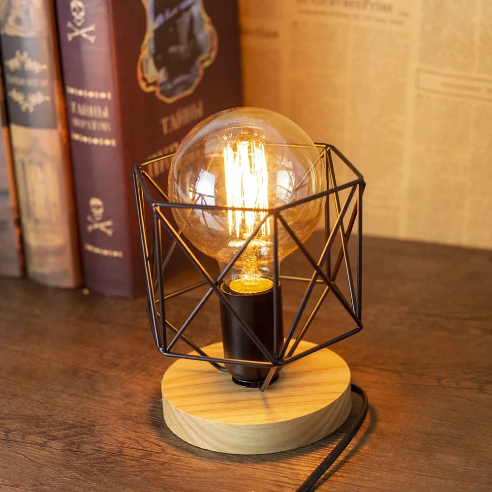 Lampe Industrielle À Poser En Bois 3 Lampe Industrielle À Poser En Bois – Image 3