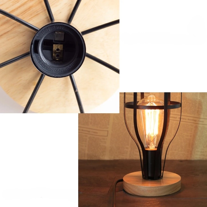 Lampe Industrielle À Poser En Bois 9 Lampe Industrielle À Poser En Bois – Image 9