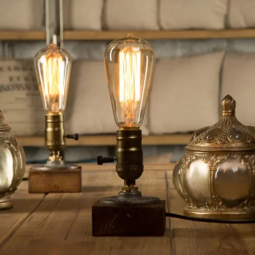 Lampe de table rétro avec interrupteur latéral