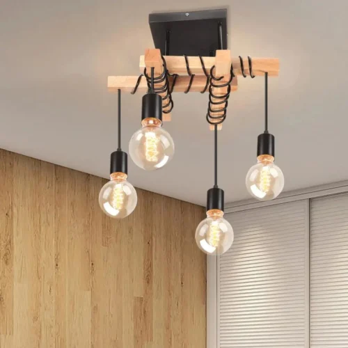 Plafonnier salon style industriel