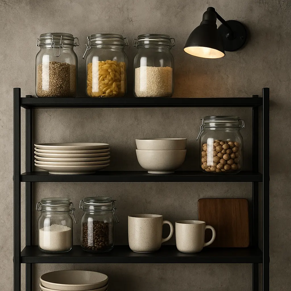 Cuisine style industriel : les codes, les erreurs à éviter et les meilleures associations 3 Rangements dans une cuisine industrielle