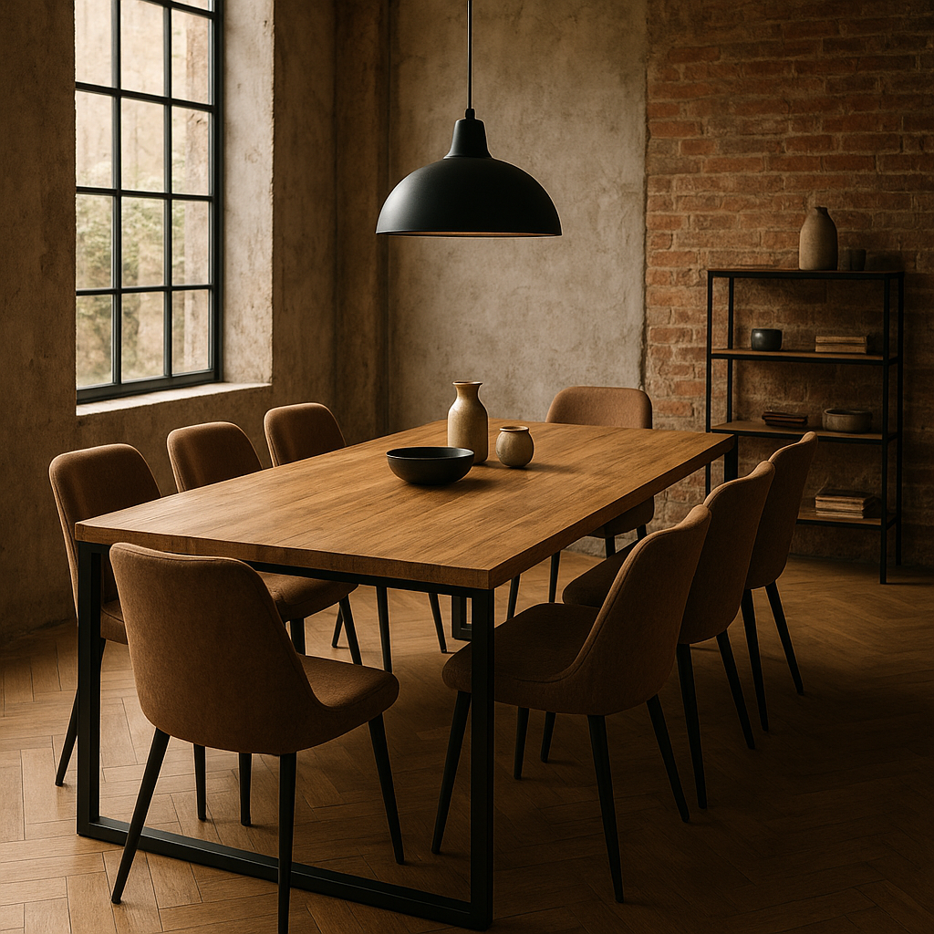 Salle à manger industrielle : comment choisir table, chaises et éclairage ? 6 salle à manger industrielle